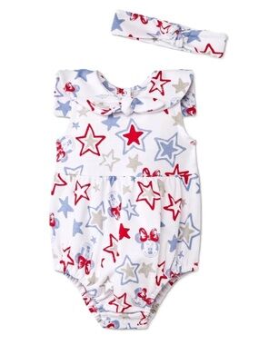 Minnie Mouse Disney Romper NWT Red White Blue Stars and Striped Patriotic NEW